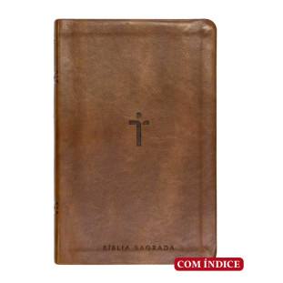 Bíblia letra gigante NAA - marrom c/índice