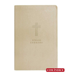 Bíblia letra gigante NVI - bege c/índice