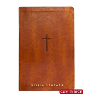 Bíblia letra gigante NVT - marrom c/índice