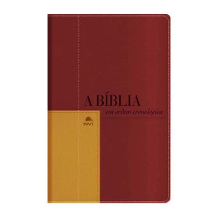 BIBLIA NVI EM ORDEM CRONOLOGICA - CAPA VERMELHO E MOSTARDA