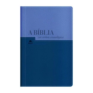 Bíblia NVI em ordem cronológica - azul claro e escuro 